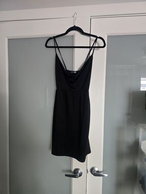 Boohoo Black Cowl Neck Mini Dress